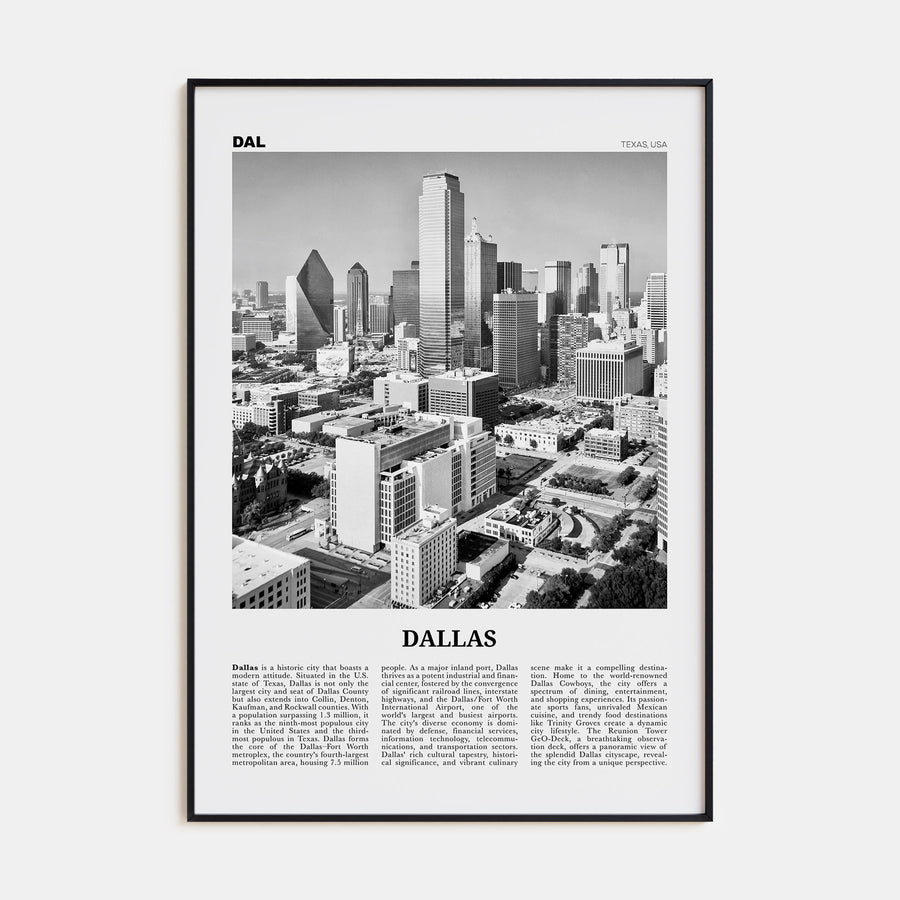 Dallas Travel B&W No 2 Poster