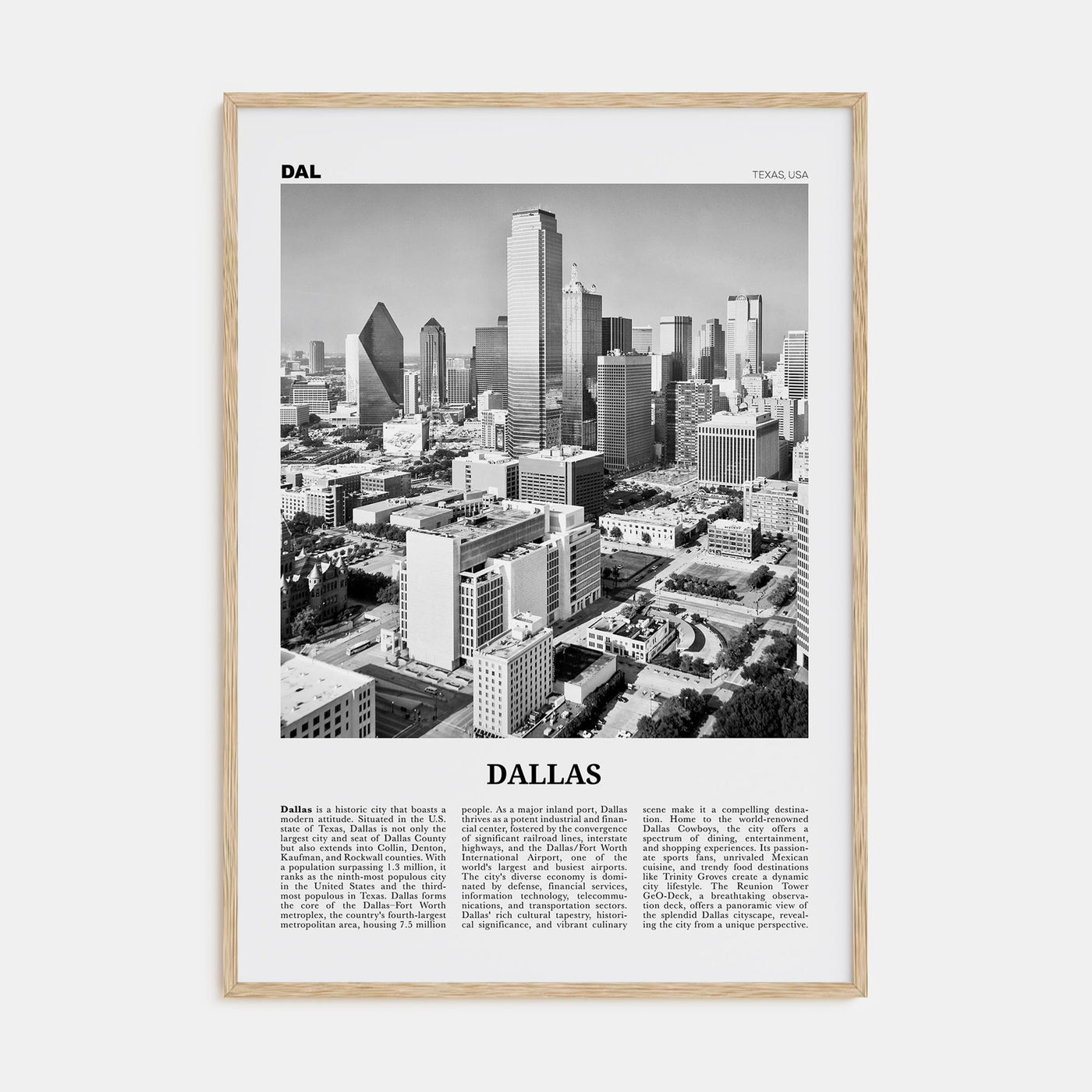 Dallas Travel B&W No 2 Poster