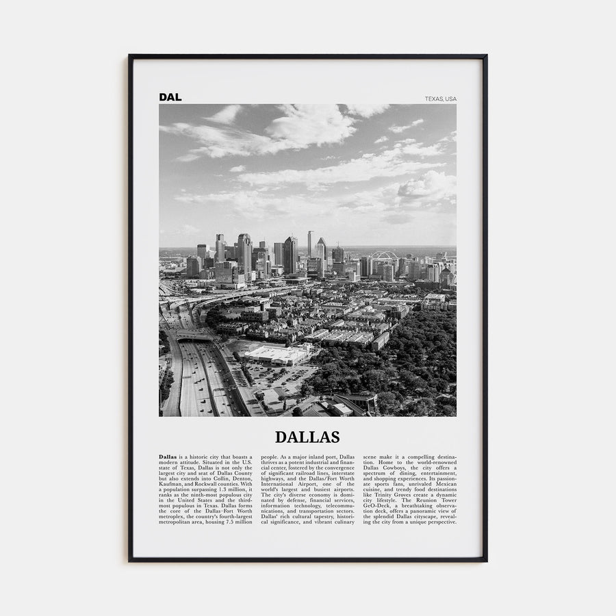 Dallas Travel B&W No 3 Poster