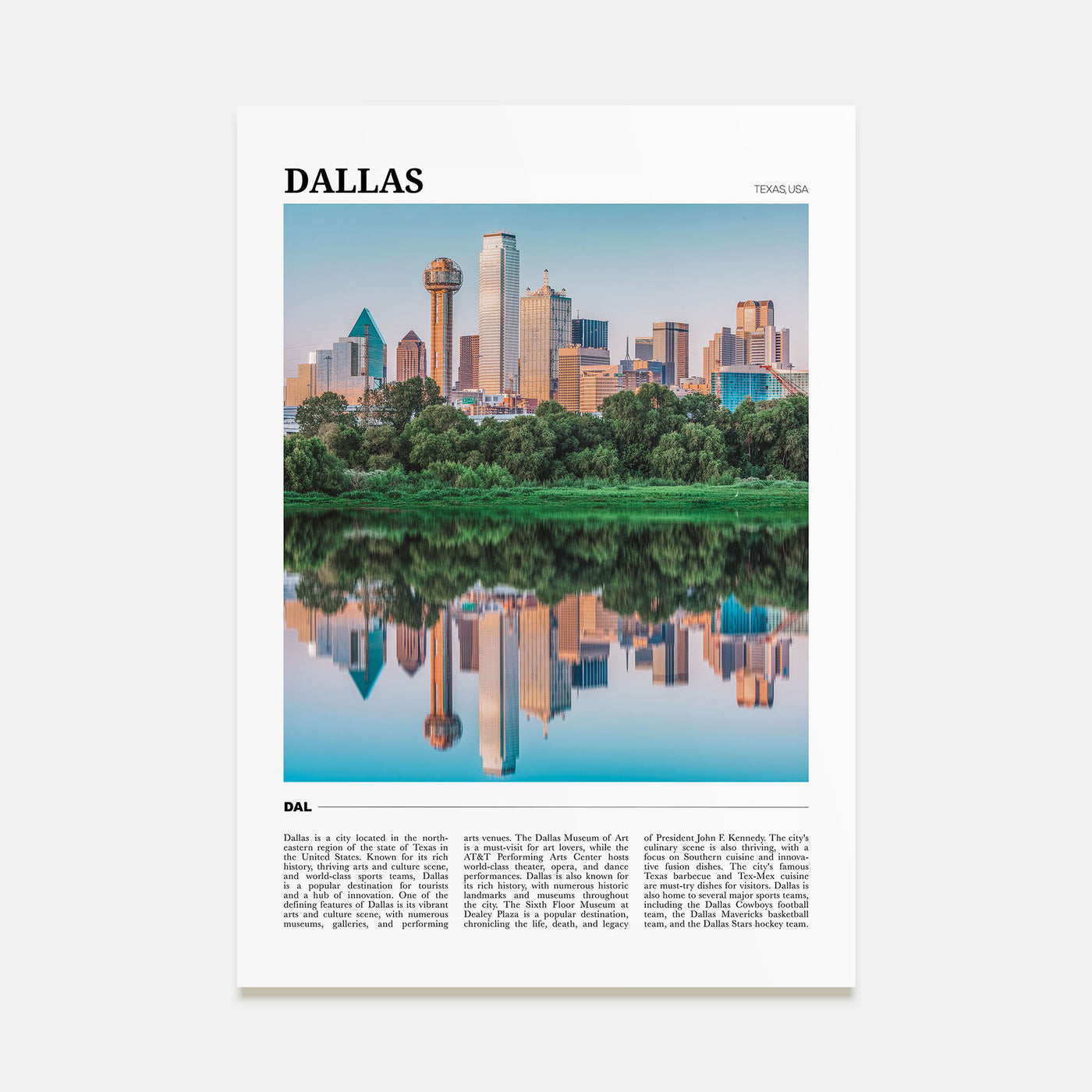 Dallas Travel Color No 2 Poster