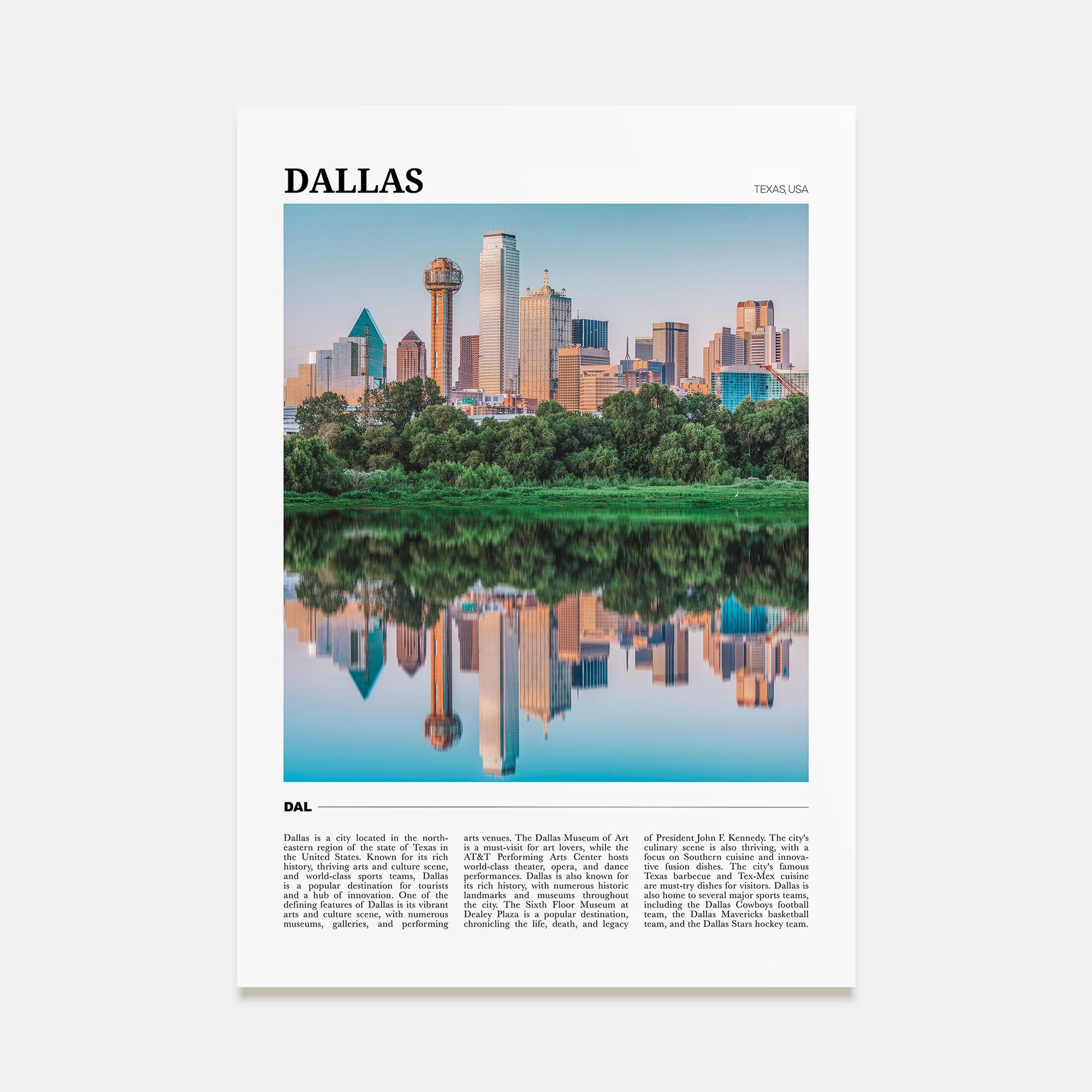 Dallas Travel Color No 2 Poster