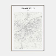 Damascus Map Portrait Poster