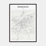 Damascus Map Portrait Poster