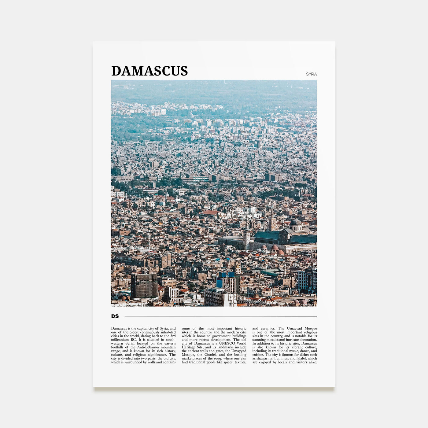 Damascus Travel Color Poster