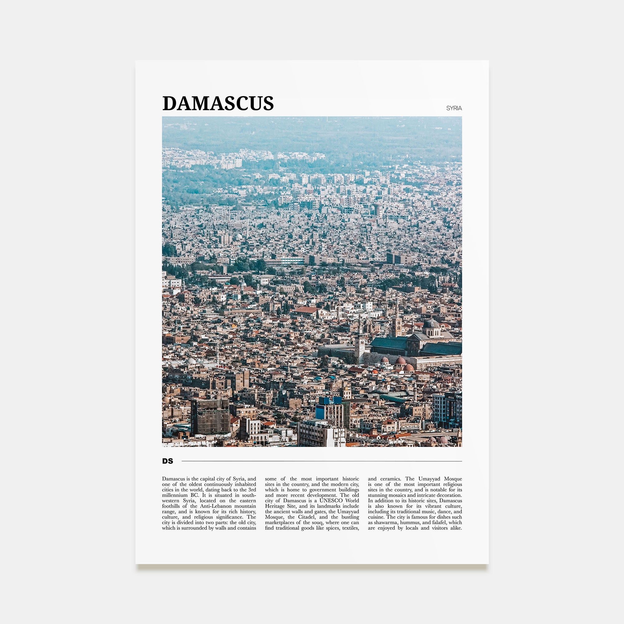 Damascus Travel Color Poster