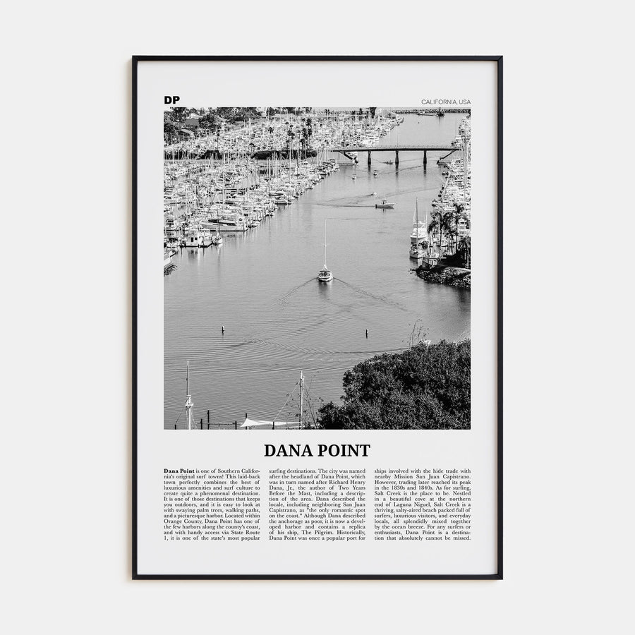 Dana Point Travel B&W Poster