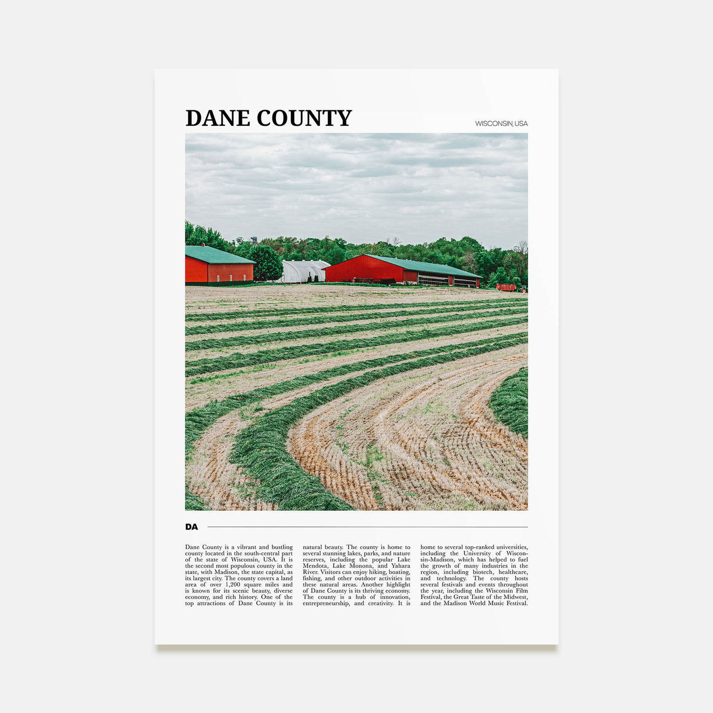 Dane County Travel Color Poster