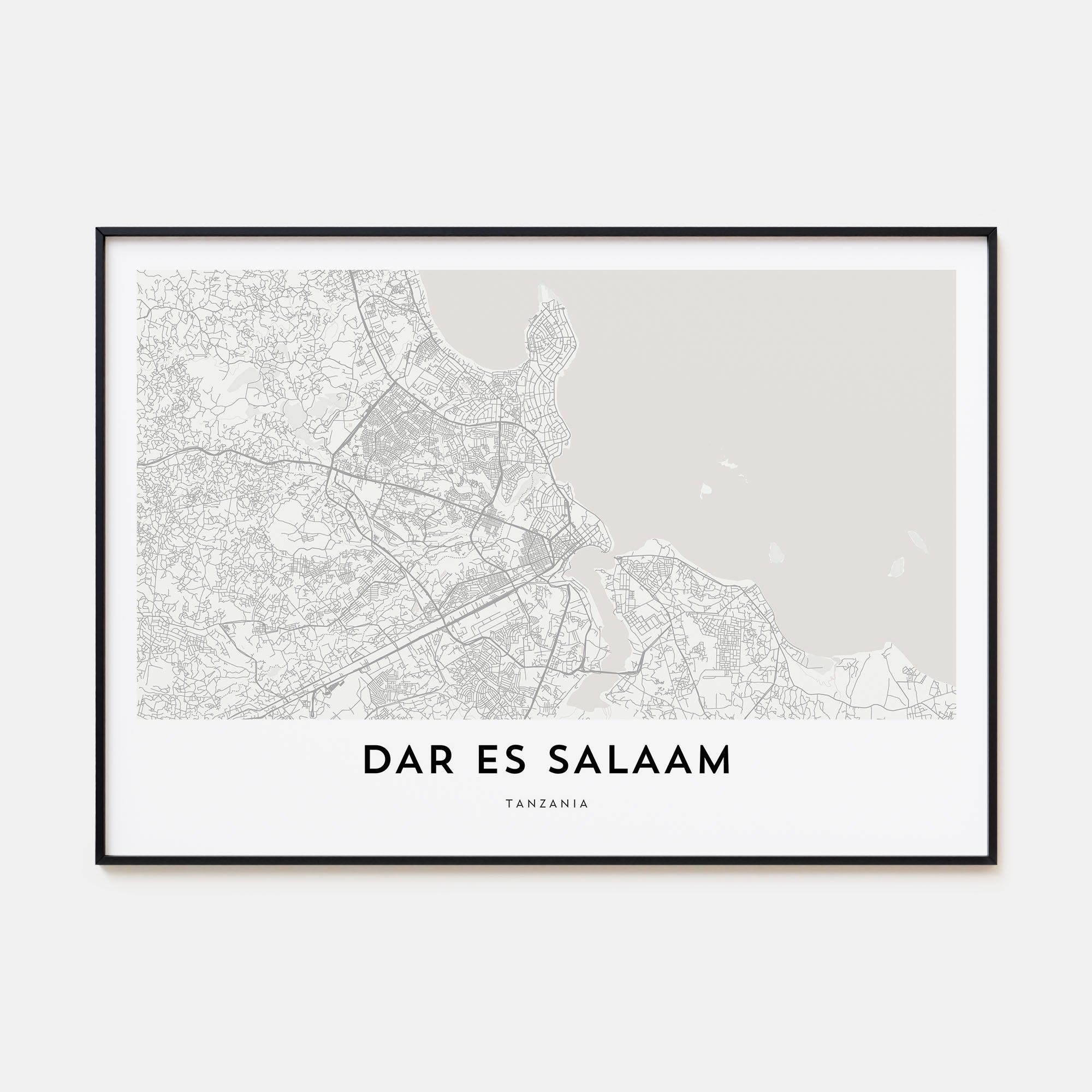 Dar es Salaam Map Landscape Poster