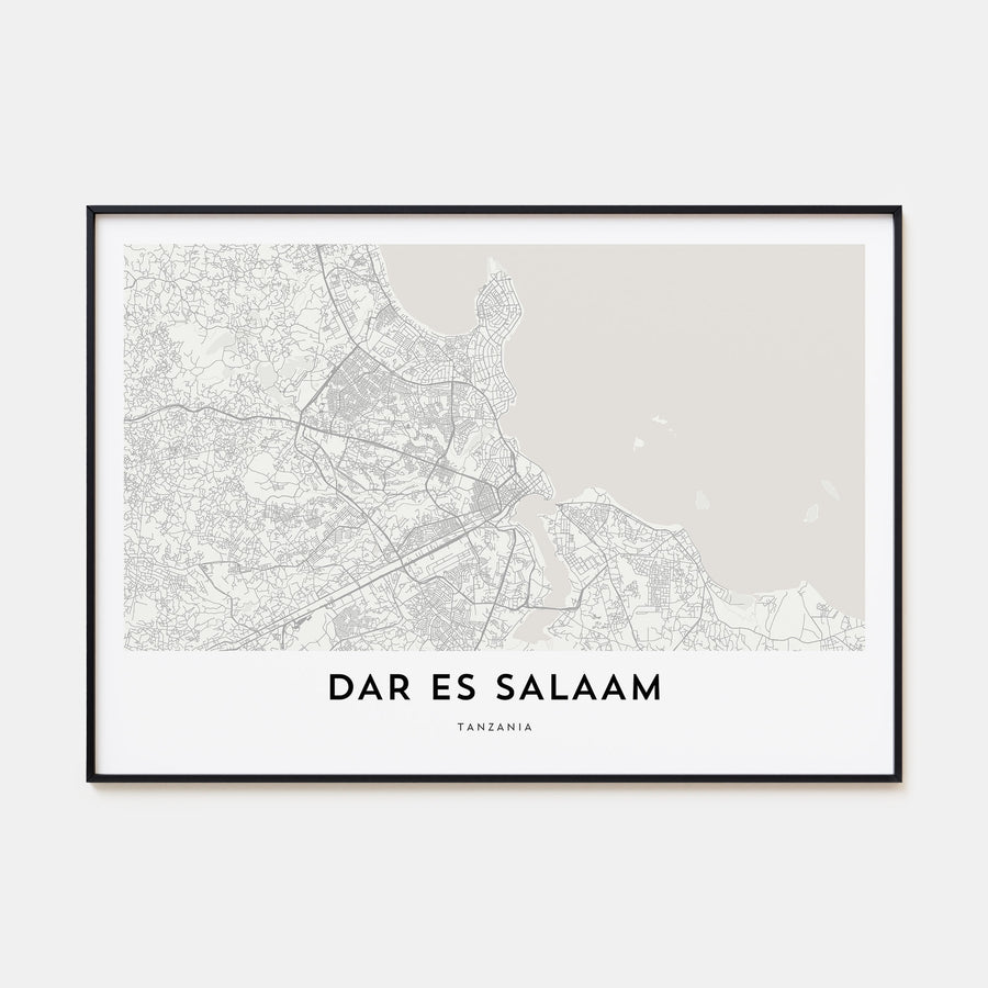 Dar es Salaam Map Landscape Poster