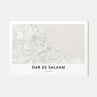 Dar es Salaam Map Landscape Poster