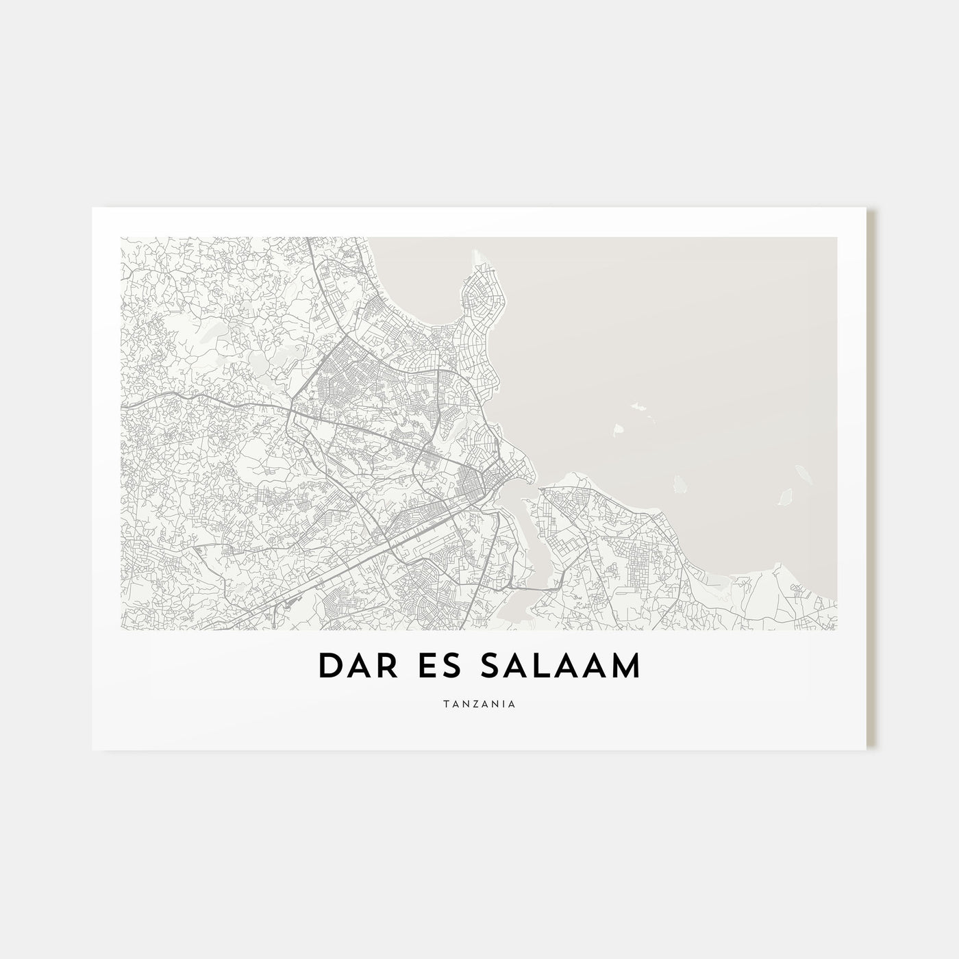 Dar es Salaam Map Landscape Poster