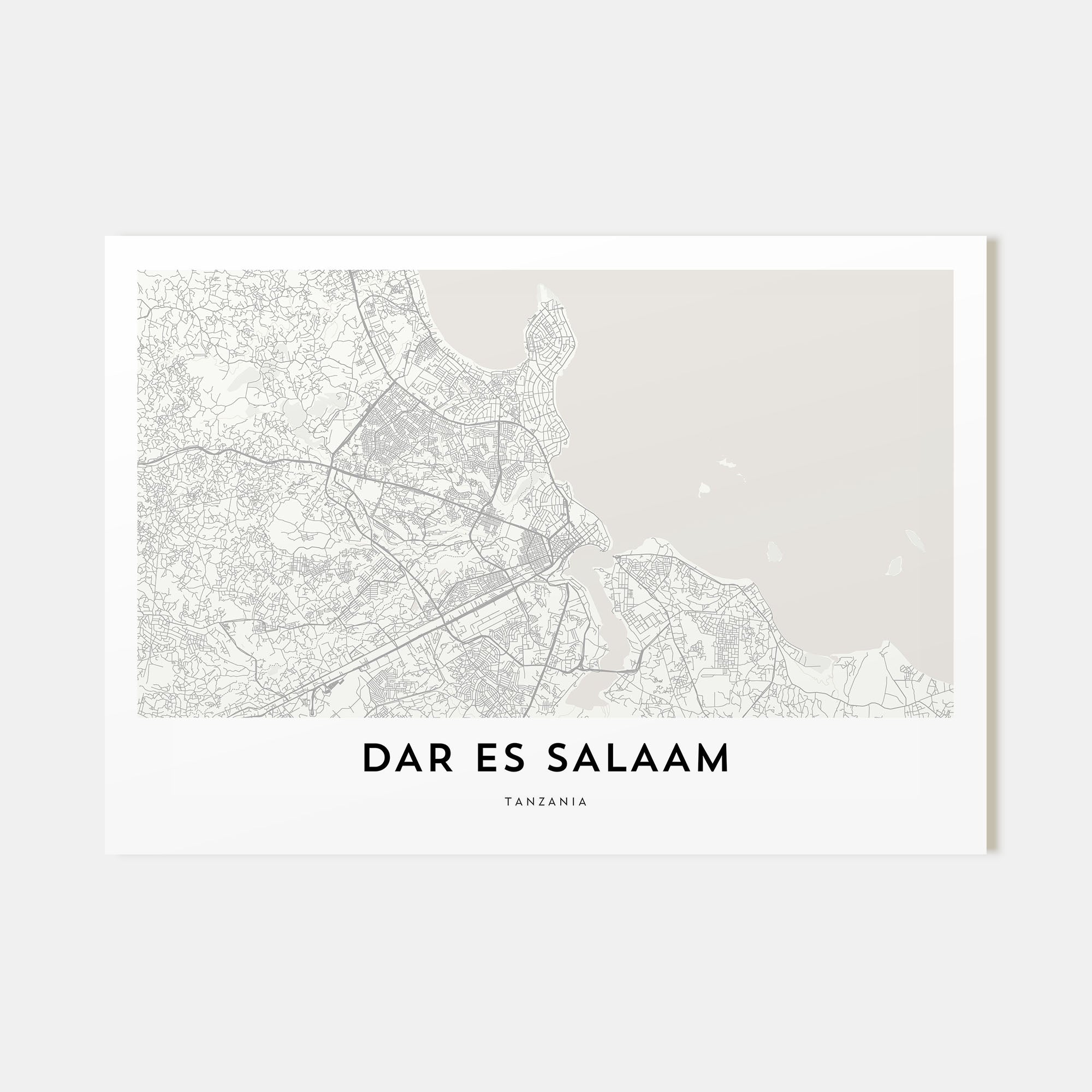 Dar es Salaam Map Landscape Poster