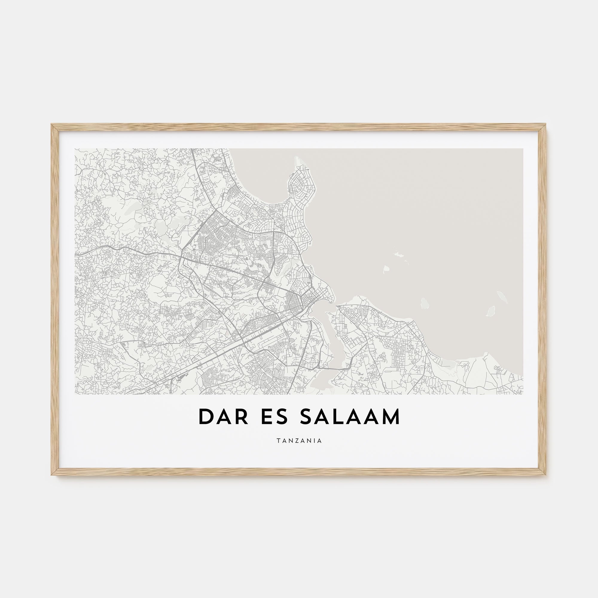 Dar es Salaam Map Landscape Poster