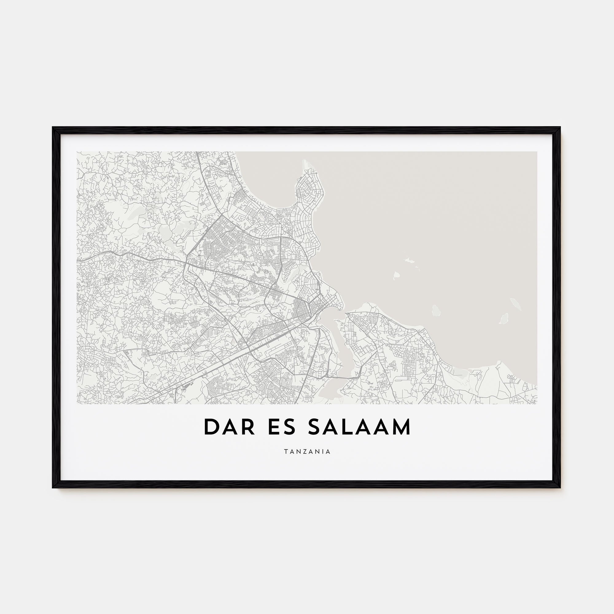 Dar es Salaam Map Landscape Poster