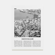 Dar es Salaam Travel B&W Poster
