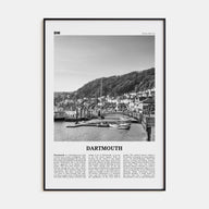 Dartmouth, England Travel B&W Poster