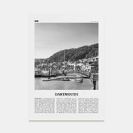 Dartmouth, England Travel B&W Poster