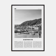 Dartmouth, England Travel B&W Poster