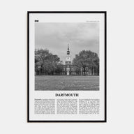 Dartmouth, New Hampshire Travel B&W Poster