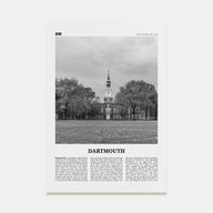 Dartmouth, New Hampshire Travel B&W Poster