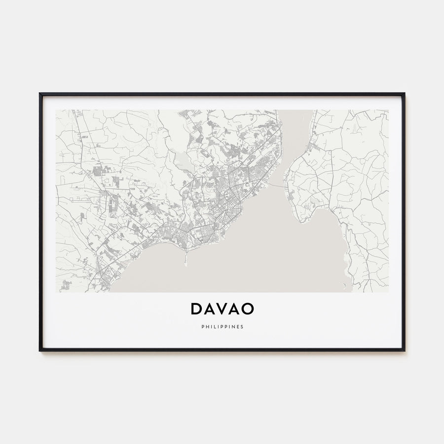 Davao Map Landscape Poster