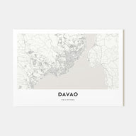 Davao Map Landscape Poster