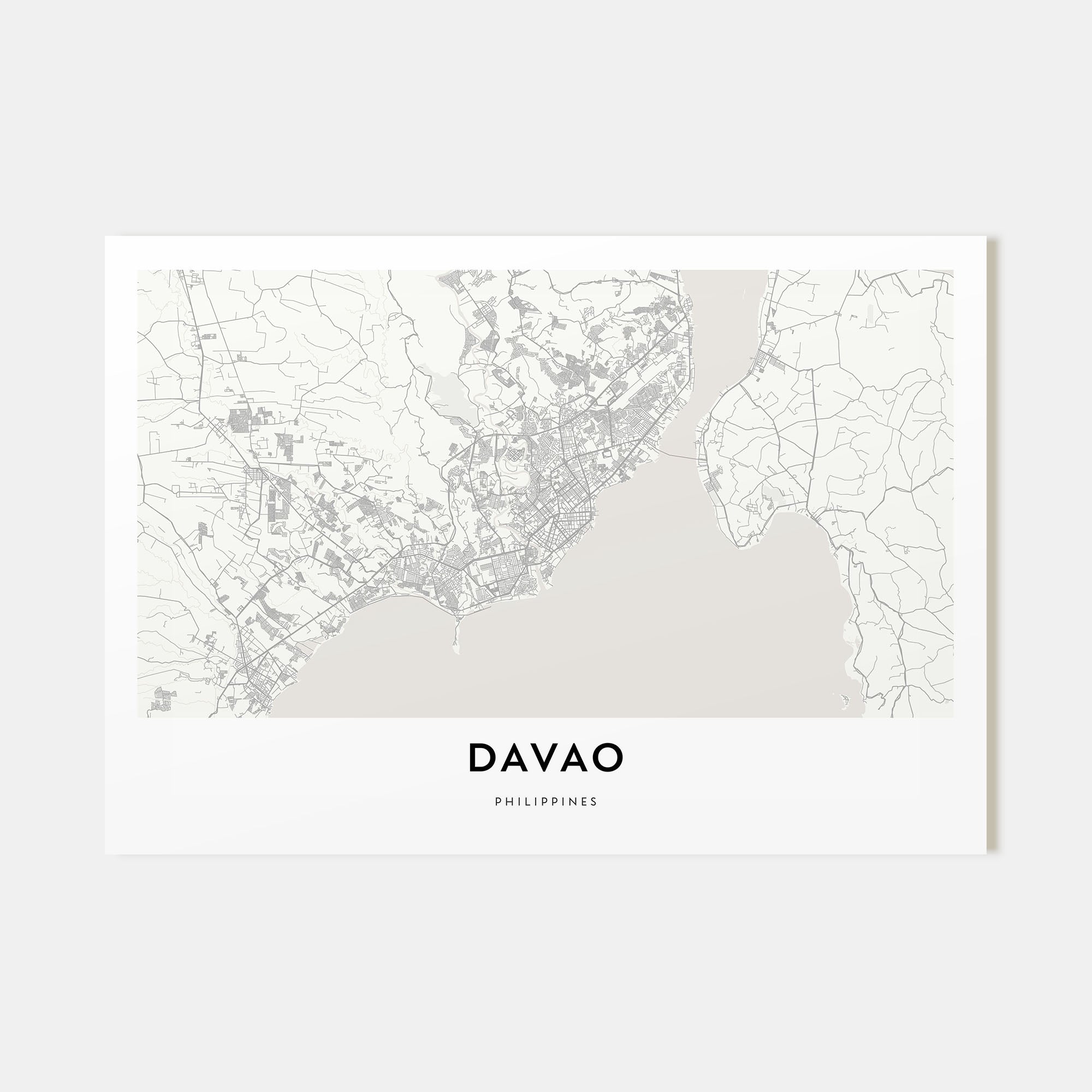 Davao Map Landscape Poster