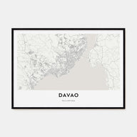 Davao Map Landscape Poster