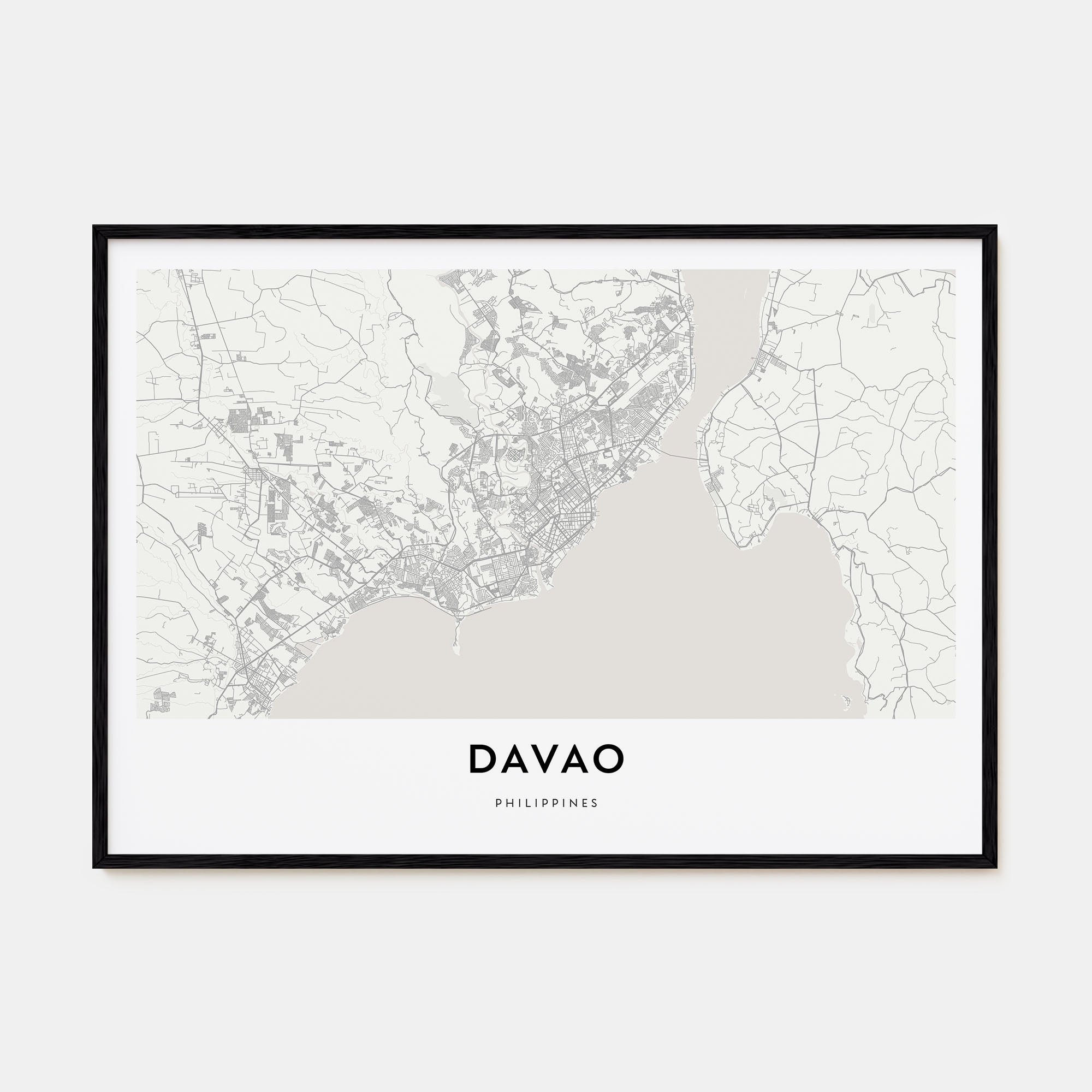 Davao Map Landscape Poster