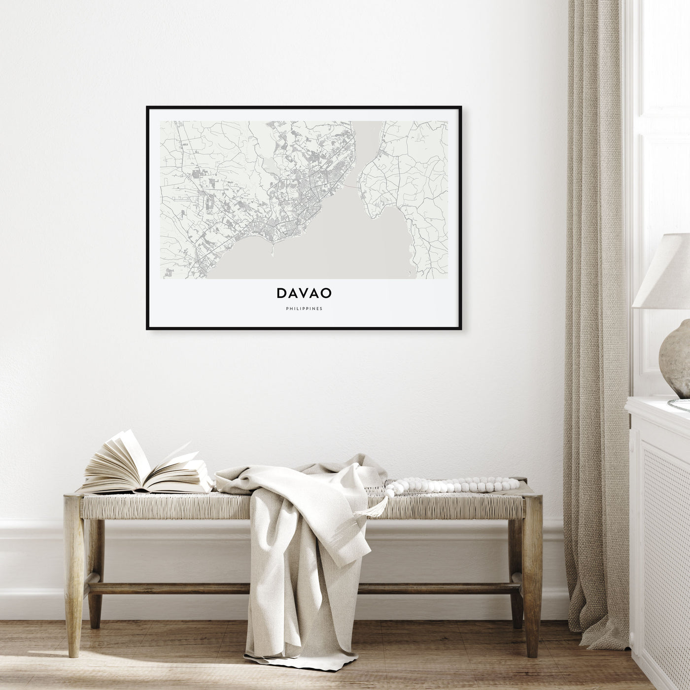 Davao Map Landscape Poster