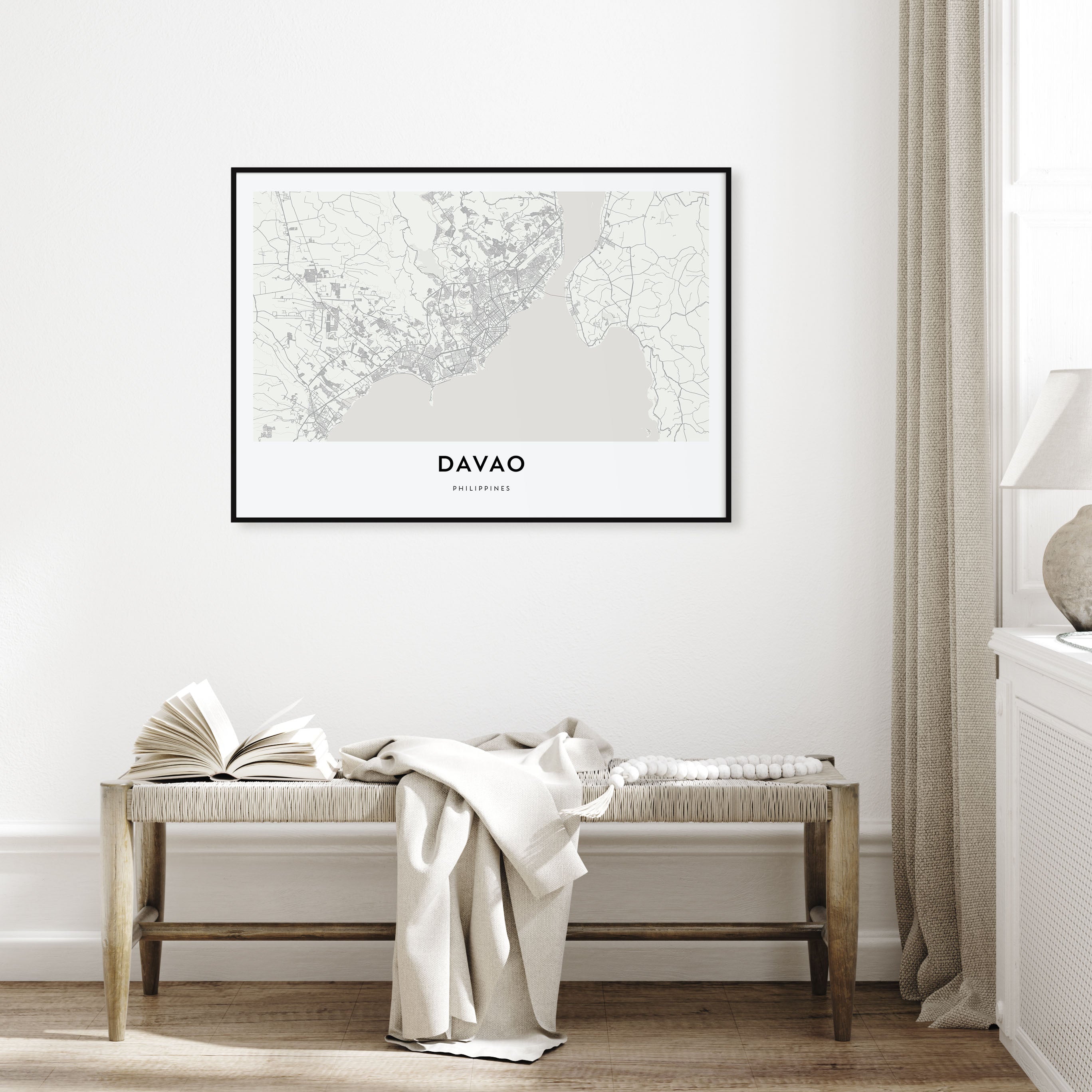 Davao Map Landscape Poster