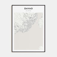 Davao Map Portrait Poster