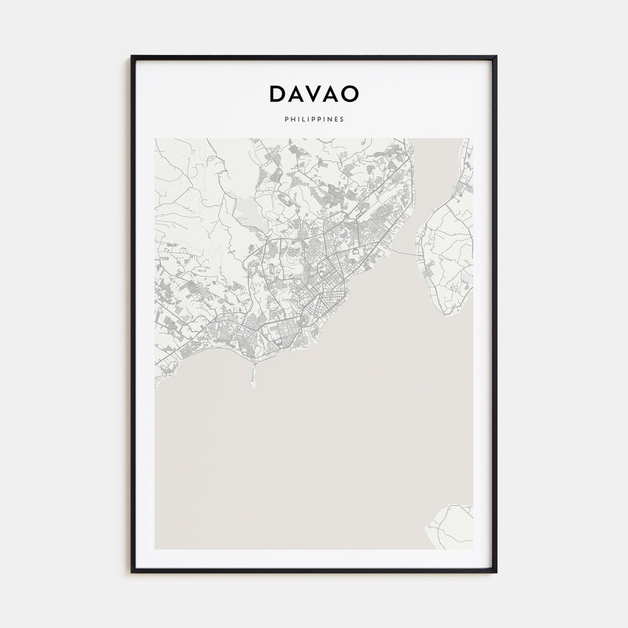 Davao Map Portrait Poster