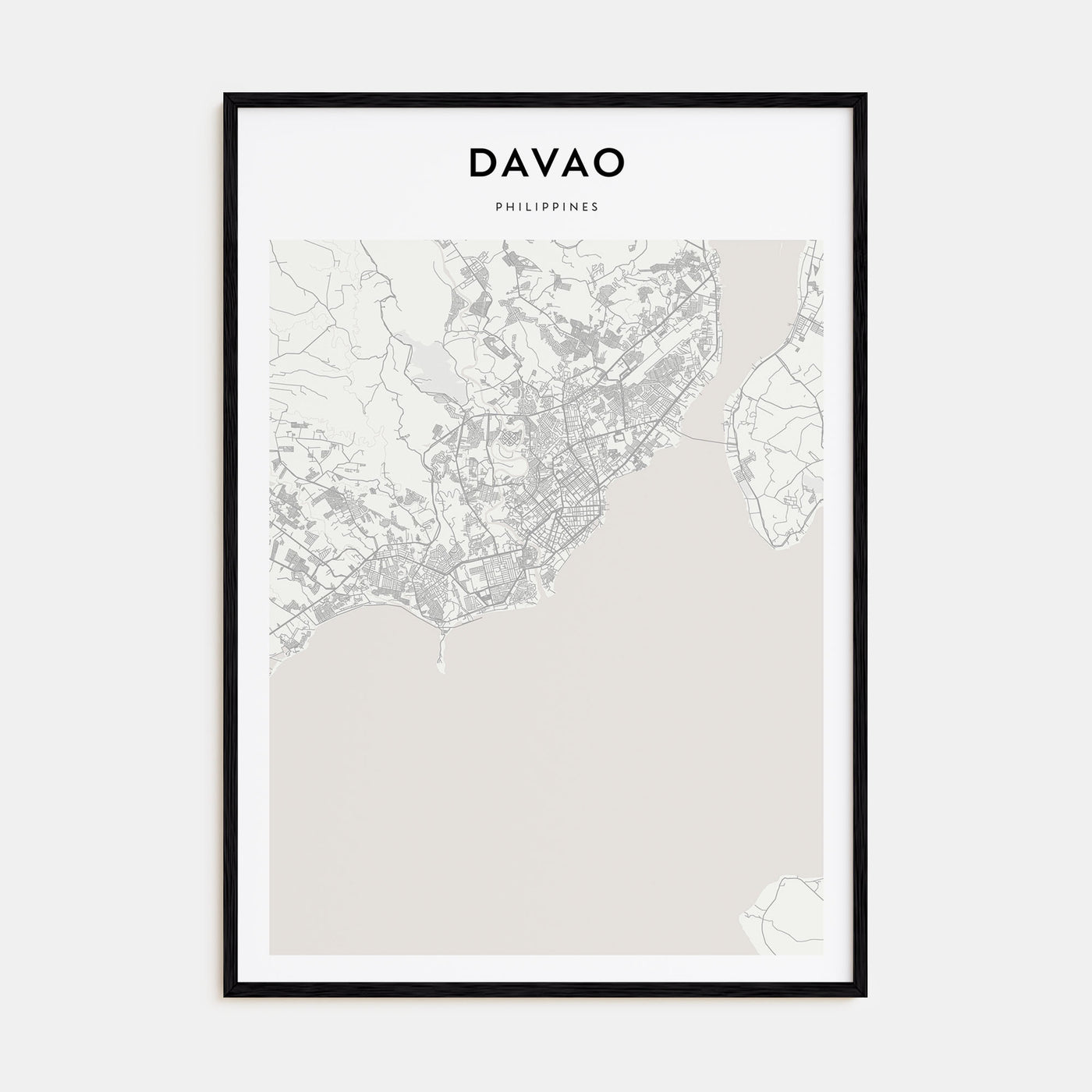 Davao Map Portrait Poster