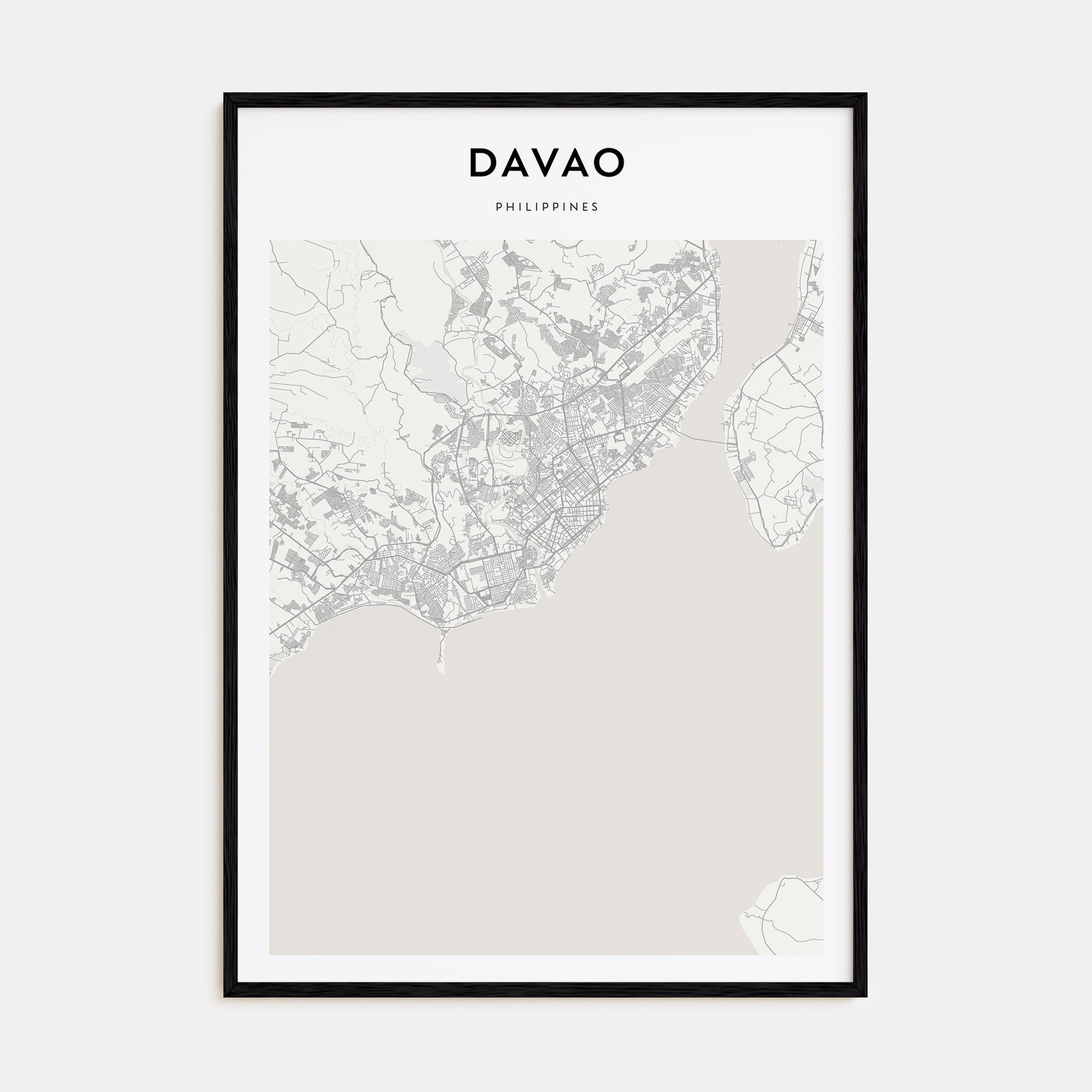 Davao Map Portrait Poster