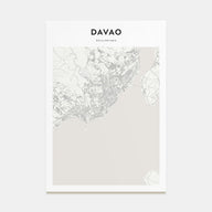 Davao Map Portrait Poster