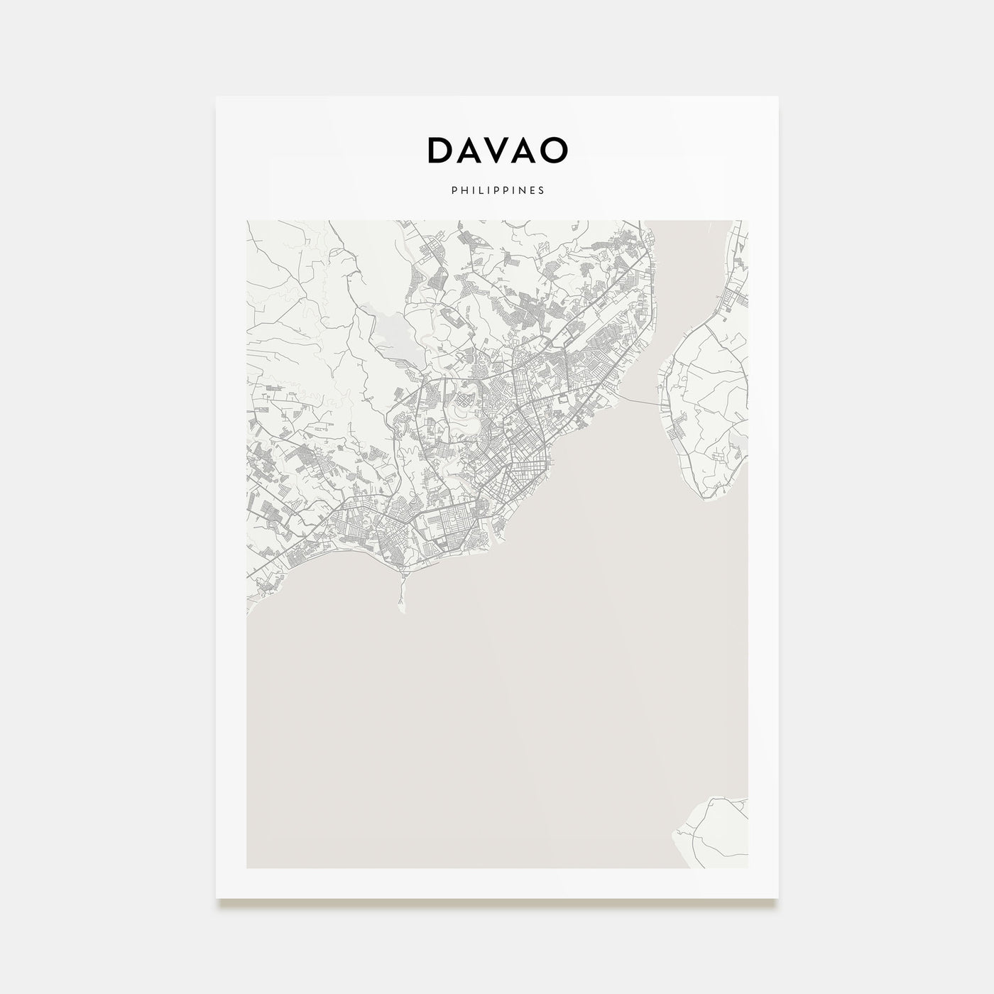 Davao Map Portrait Poster
