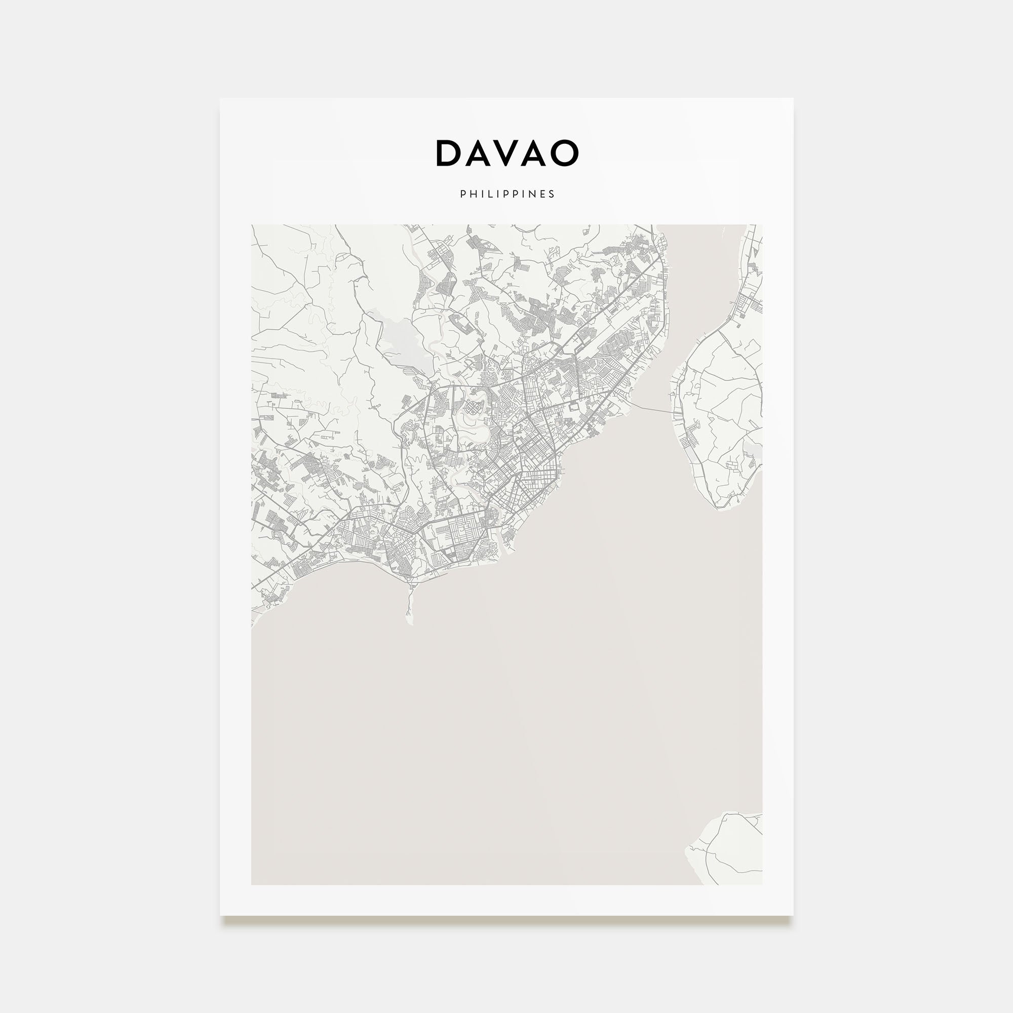 Davao Map Portrait Poster