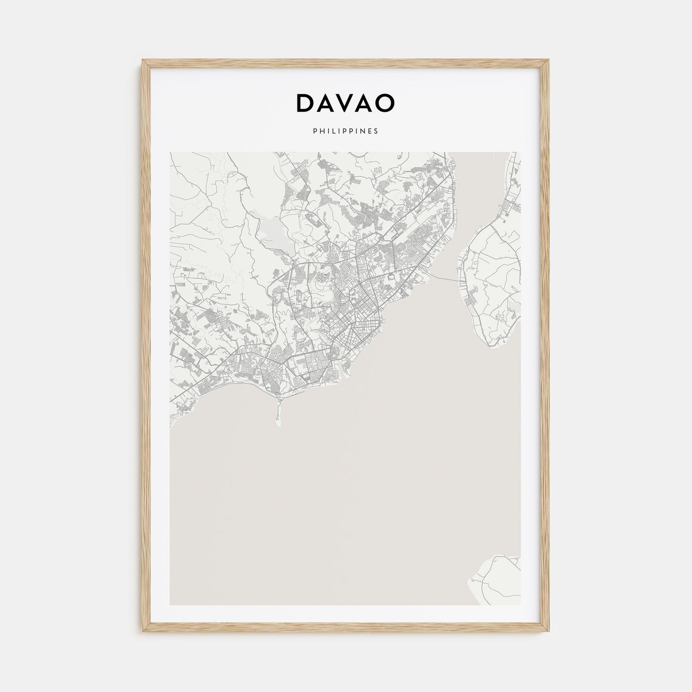 Davao Map Portrait Poster