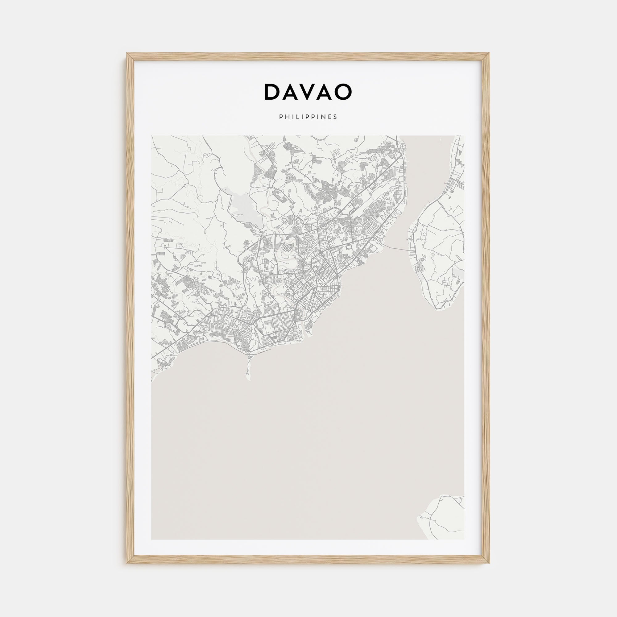 Davao Map Portrait Poster