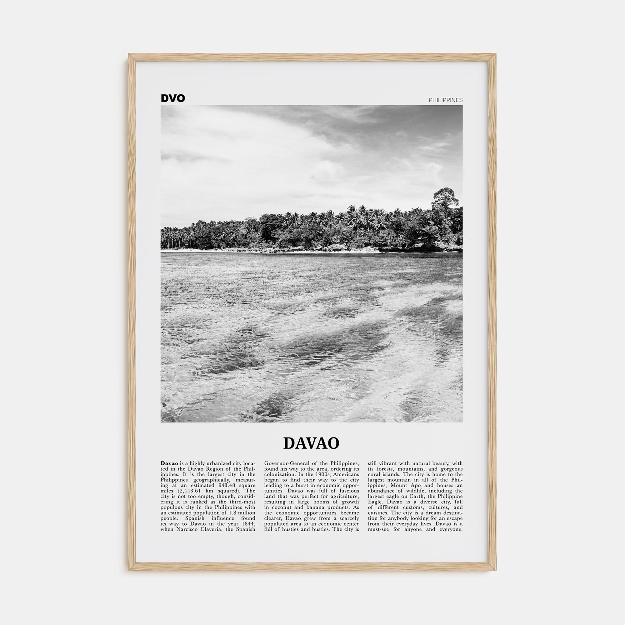 Davao Travel B&W Poster