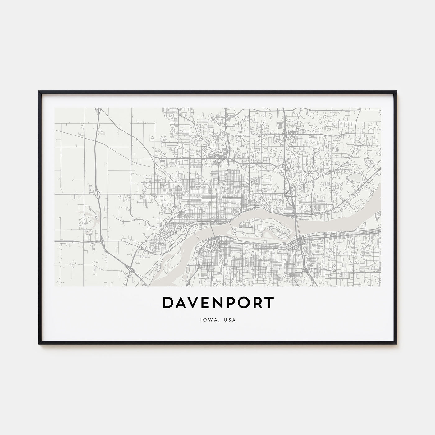Davenport Map Landscape Poster
