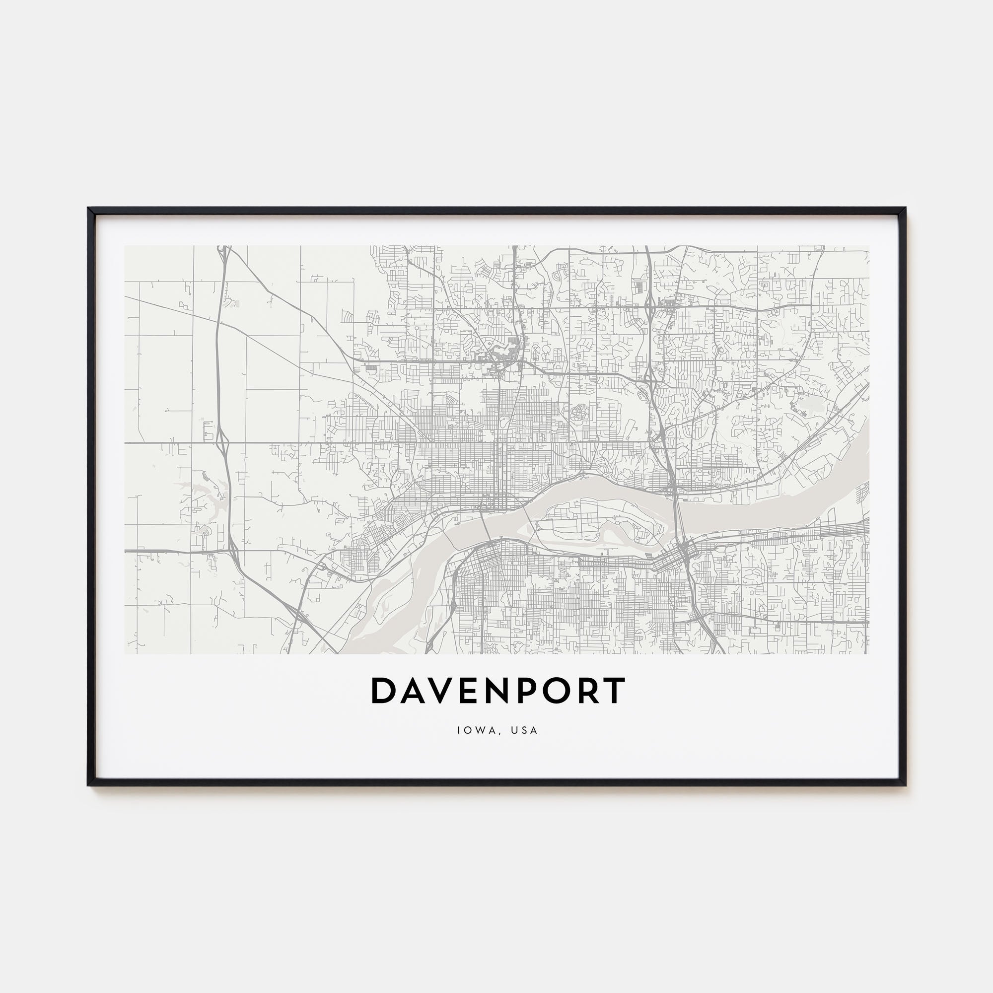 Davenport Map Landscape Poster