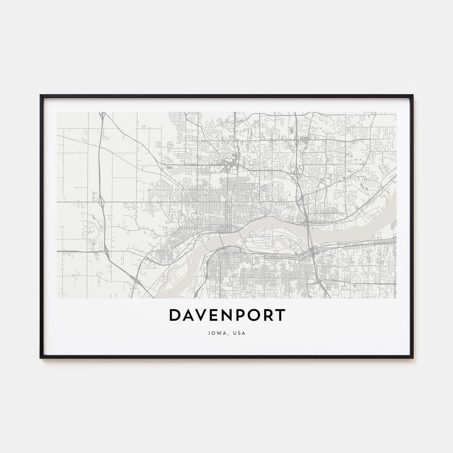 Davenport Map Landscape Poster