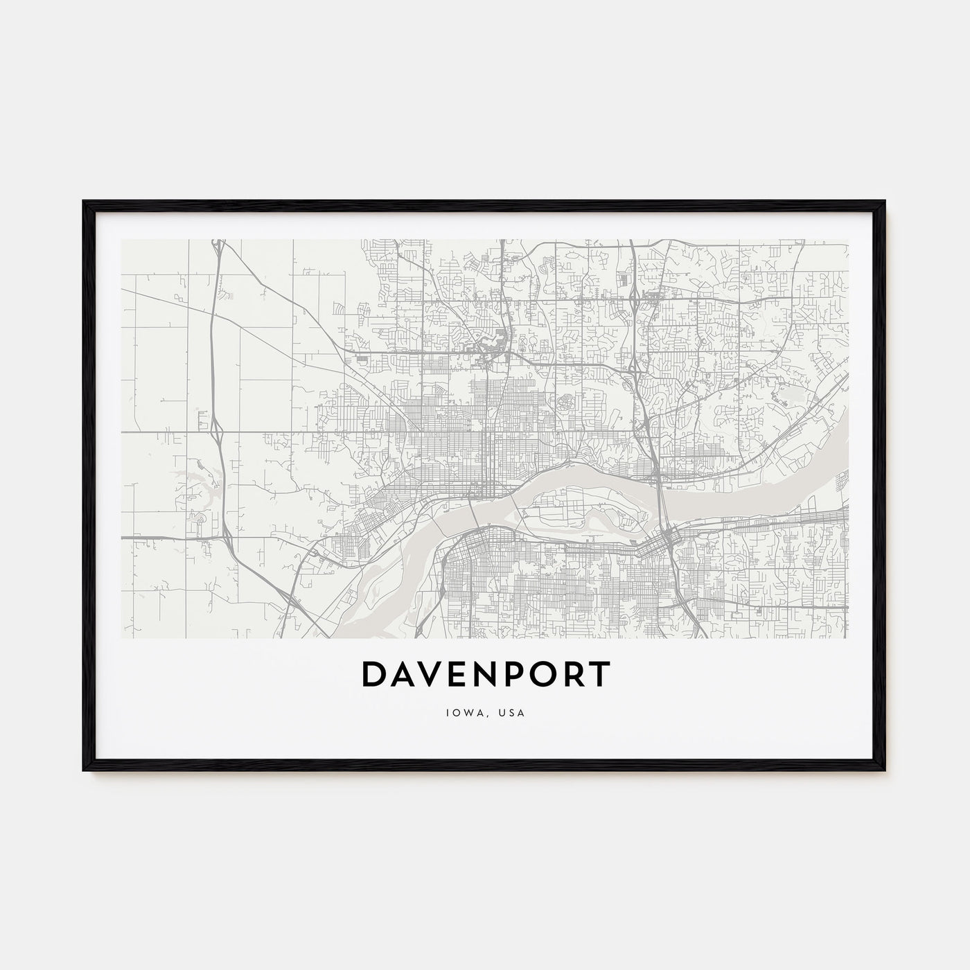 Davenport Map Landscape Poster