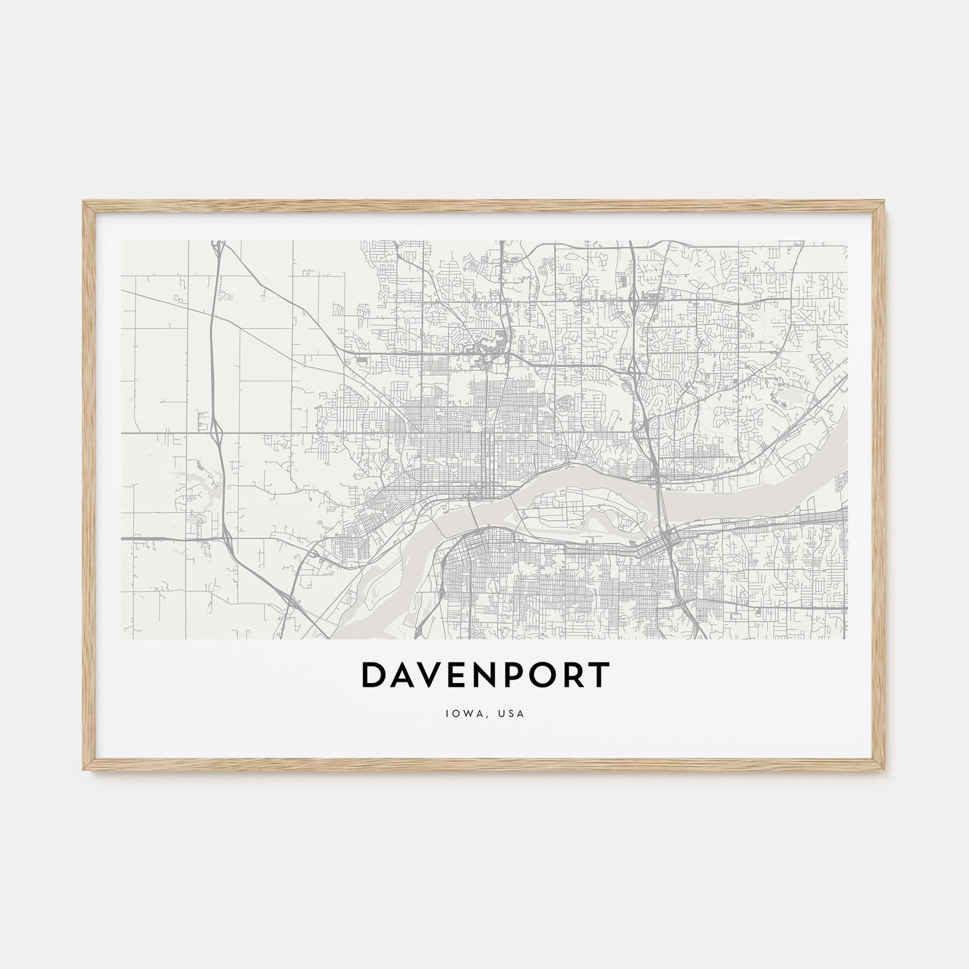 Davenport Map Landscape Poster
