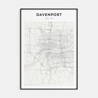 Davenport Map Portrait Poster