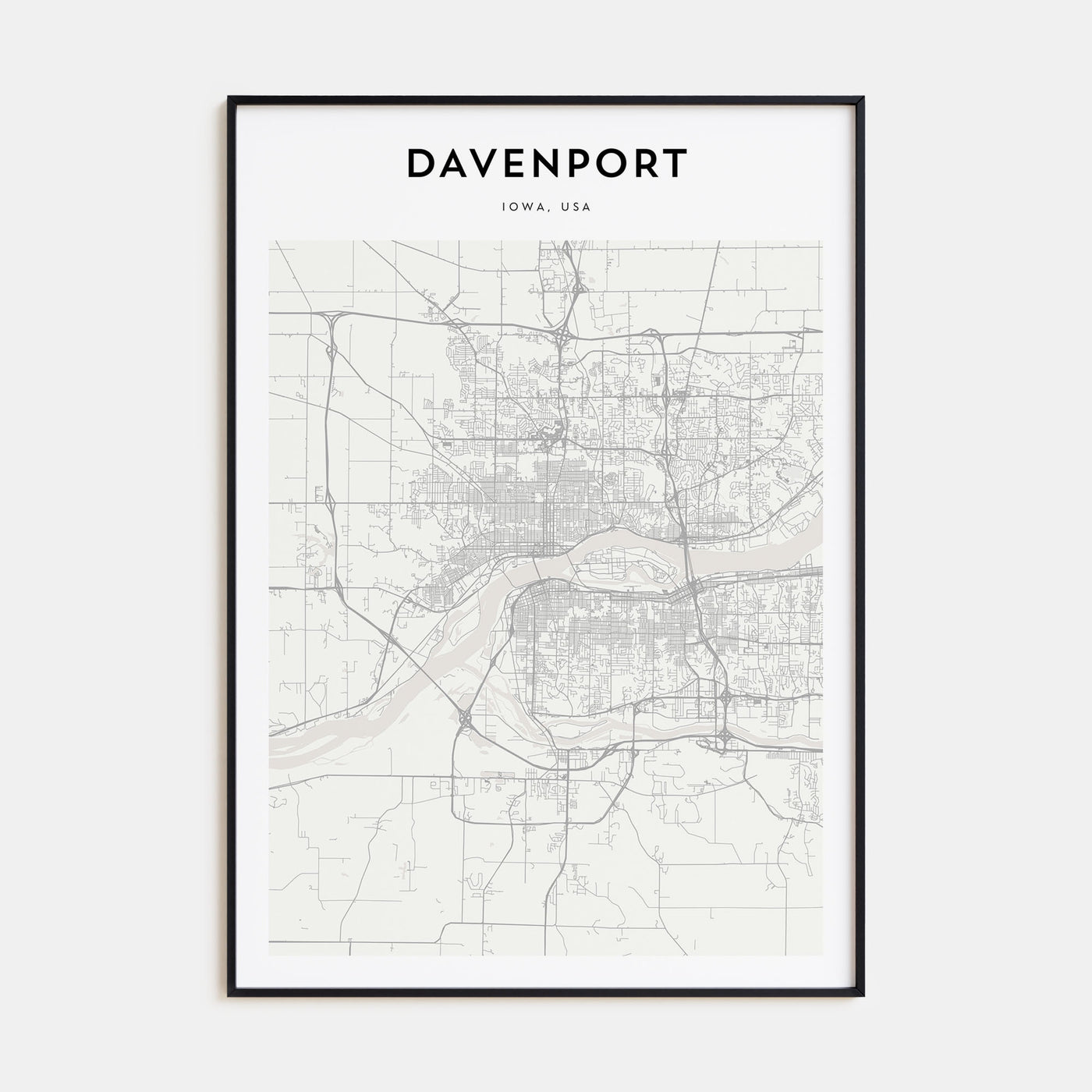 Davenport Map Portrait Poster