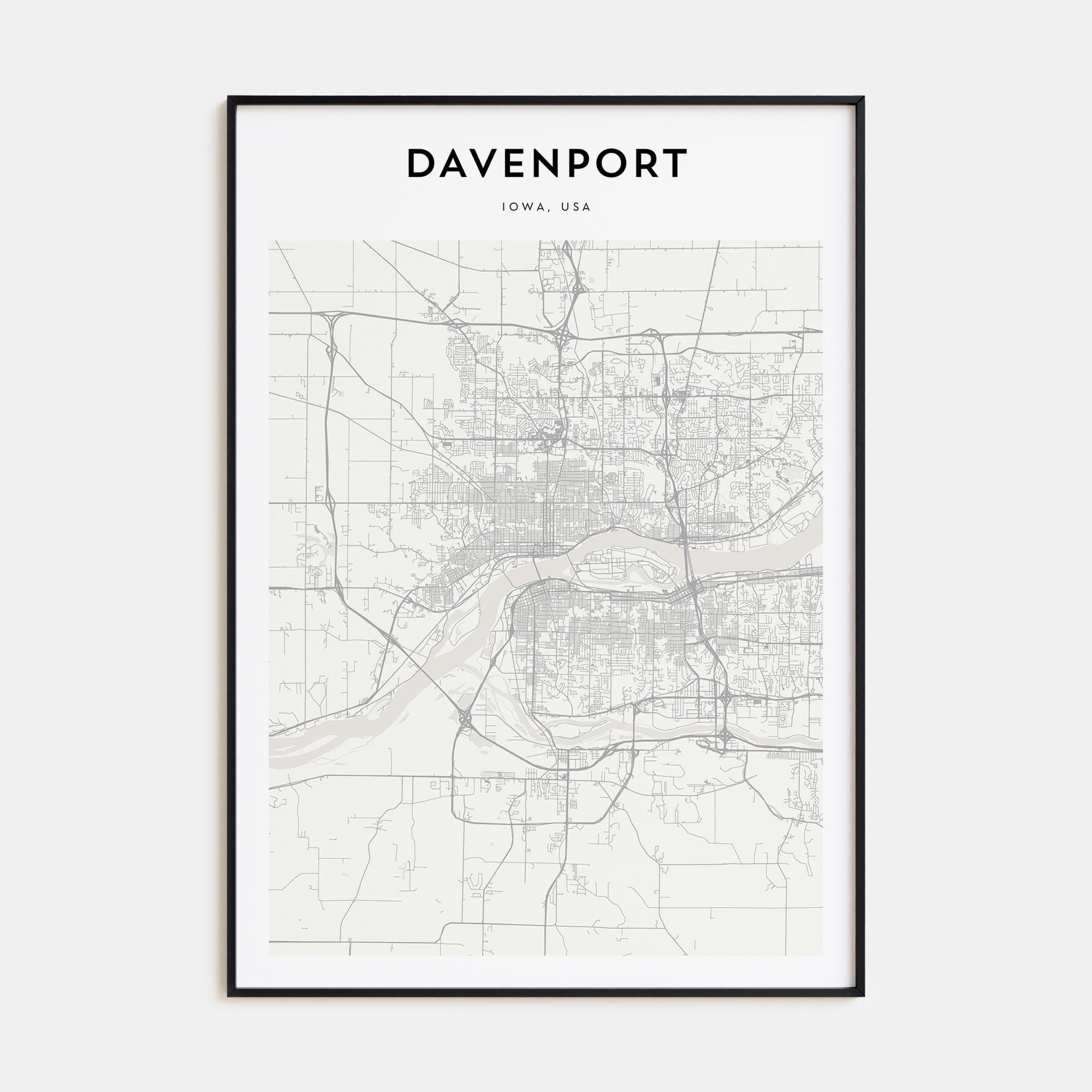 Davenport Map Portrait Poster