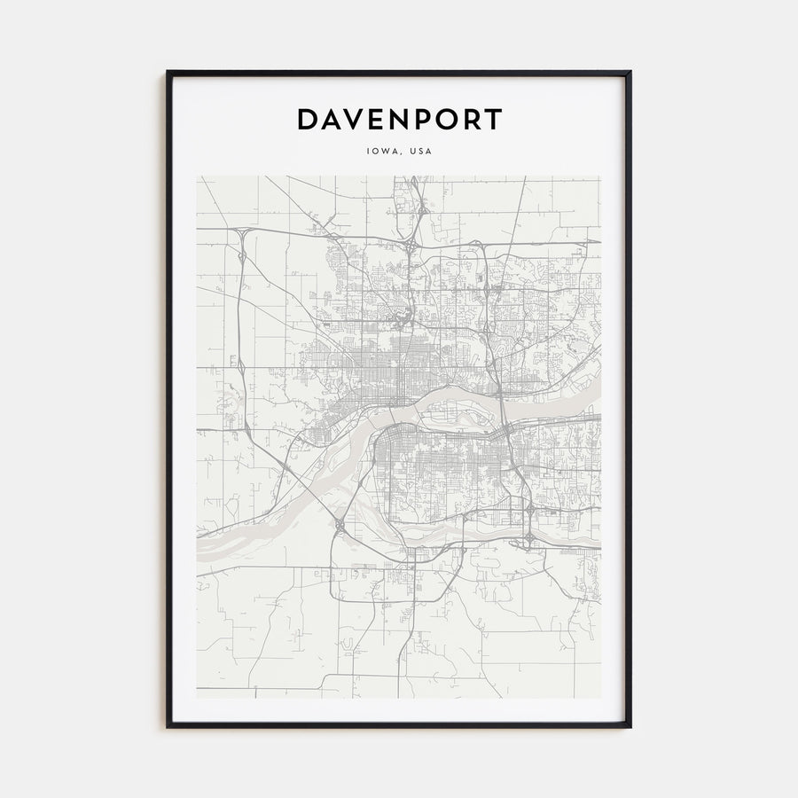 Davenport Map Portrait Poster